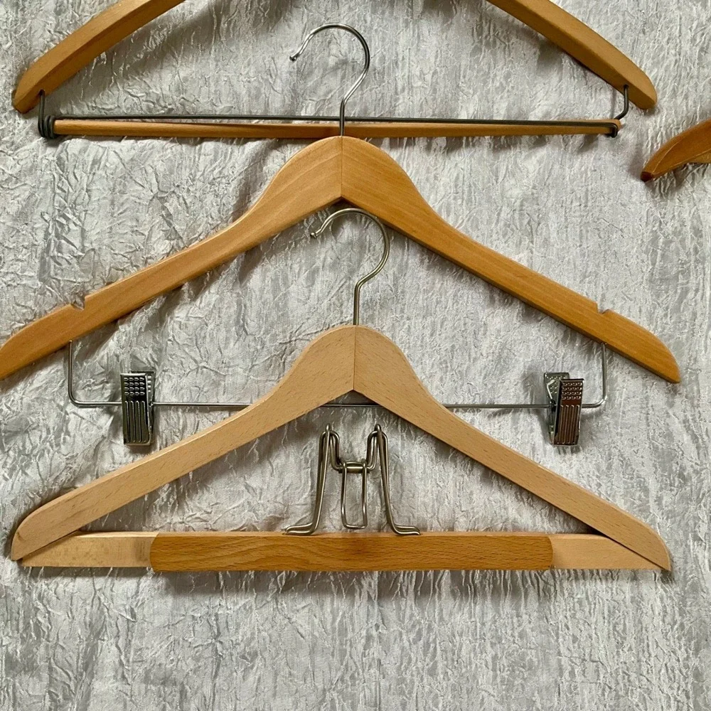 Mixed Lot of 15 Wooden Clothes Hangers Vintage 1 Ripley Clothes Suit Pant Skirt